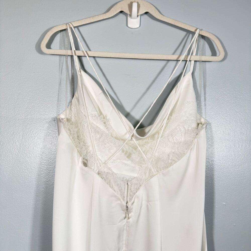 BHLDN Sachin & Babi Dylan White Satin Slip Midi Bridal Dress Lace Back Button 14 - Picture 6 of 9